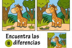 Find differences (giraffe and background)