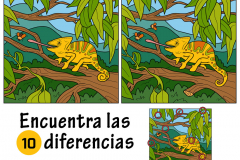 Find differences, game for children (chameleon)