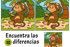 Game for children: find differences (little monkey)